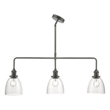 3 Light Bar Pendant Antique Chrome & Glass