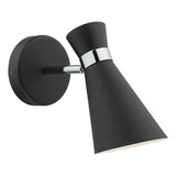 ASH0722 Single Wall Spotlight Matt Black Polished Chrome