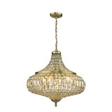 ASM0675 6 Light Pendant Antique Brass Crystal
