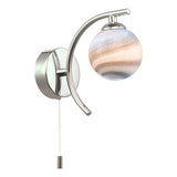 ATI0750-07 Wall Light Polished Chrome With Planet Style Glass