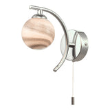 Wall Light Polished Chrome With Planet Style Glass