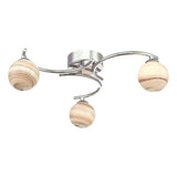 ATI5350-07 3 Light Semi Flush Polished Chrome With Planet Style Glass