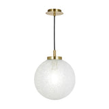 AVA0141 1 Light Pendant Satin Brass And Clear Frosted Glass