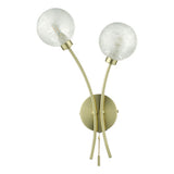 2 Light Wall Light Satin Brass Glass