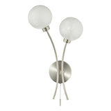 2 Light Wall Light Satin Nickel Frosted Glass