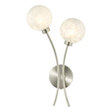 AVA0946 2 Light Wall Light Satin Nickel Frosted Glass