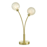 AVA4241 2 Light Table Lamp Satin Brass Glass