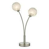 AVA4246 2 Light Table Lamp Satin Nickel Frosted Glass