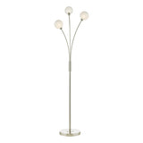 AVA4946 3 Light Floor Lamp Satin Nickel Frosted Glass