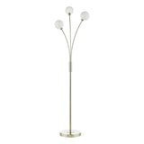 3 Light Floor Lamp Satin Nickel Frosted Glass