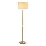 AVE4943 Floor Lamp Light Wood Polished Chrome With Shade