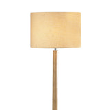 Floor Lamp Light Wood Polished Chrome With Shade
