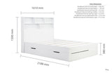 King Storage Bed White