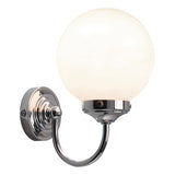 BAR0750 Bathroom Wall Light Polished Chrome Opal Glass Ip44