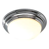 Small Bathroom Flush Polished Chrome Opal Glass Ip44