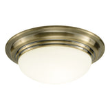 BAR5275 Small Bathroom Flush Antique Brass Opal Glass Ip44