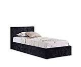 BEOT3BCVV2 Single Ottoman Bed Black Crushed Velvet