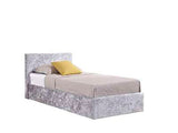 BEOT3STEV2 Single Ottoman Bed Steel Crushed Velvet