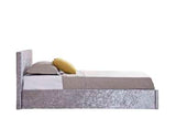 BEOT3STEV2 Single Ottoman Bed Steel Crushed Velvet