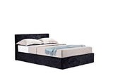 BEOT5BCVV2 King Ottoman Bed Black Crushed Velvet
