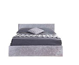 Double Ottoman Bed Steel Crushed Velvet