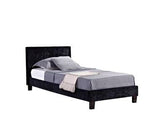 BERB46BCVV3 Double Bed Black Crushed Velvet