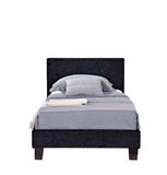 Double Bed Black Crushed Velvet