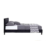 BERB4BCVV3 Small Double Bed Black Crushed Velvet