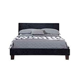 Single Bed Black Crushed Velvet