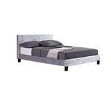 BERB46STEV2 Double Bed Steel Crushed Velvet