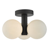 BLA5322 Bathroom 3 Light Semi Flush Matt Black Opal Glass