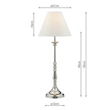 Table Lamp Polished Nickel With Shade (Multipack)