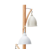 3 Light Floor Lamp Wood Cream/Grey