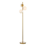 BOM4935 3 Light Floor Lamp Natural Brass Opal Glass