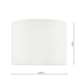 White Cotton Drum Shade 20Cm