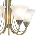 5 Light Semi Flush Antique Brass