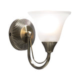 BOS07 Wall Light Antique Brass Opaque Glass