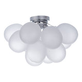 4 Light Flush Polished Chrome Frosted Glass