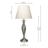 Table Lamp Satin Chrome With Shade (Multipack)