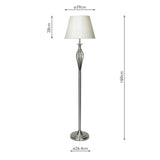 Floor Lamp Satin Chrome With Shade (Multipack)