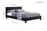 BERB5BCVV3 King Bed Black Crushed Velvet