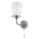 Bathroom Wall Light Polished Chrome Opal Glass Ip44