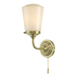 CAD0775 Bathroom Wall Light Antique Brass Opal Glass Ip44