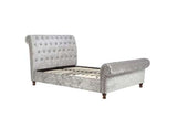 CASB46STE Double Bed Steel Crushed Velvet