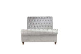 King Bed Steel Crushed Velvet