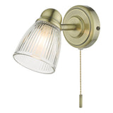 CED0775 Bathroom Single Wall Spotlight Antique Brass Glass Ip44