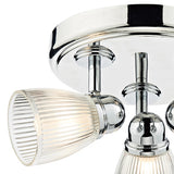 Bathroom 3 Light Spotlight Polished Chrome Glass Ip44