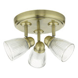 CED7675 Bathroom 3 Light Spotlight Antique Brass Glass Ip44