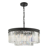 CEL0622 6 Light Chandelier Anthracite & Crystal