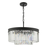 6 Light Chandelier Anthracite & Crystal